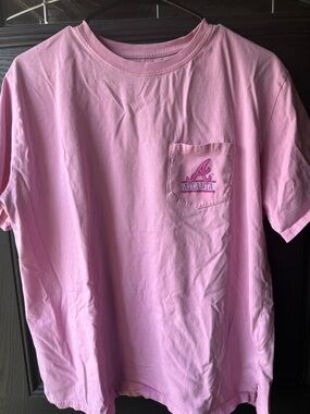 Majestic Pink Atlanta Braves Pocket Tee